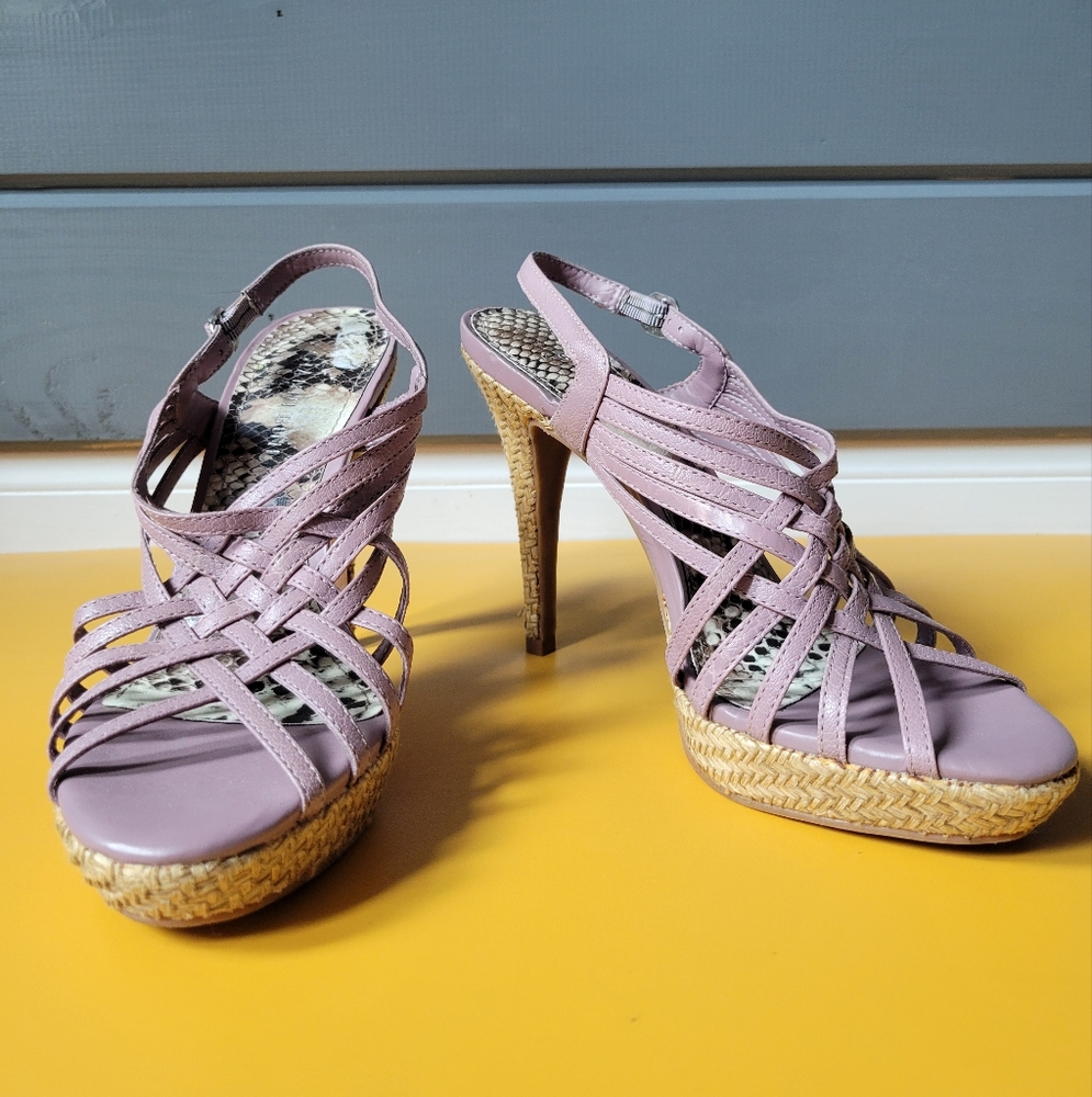 Gianni Bini Purple Heels with Intricate Design